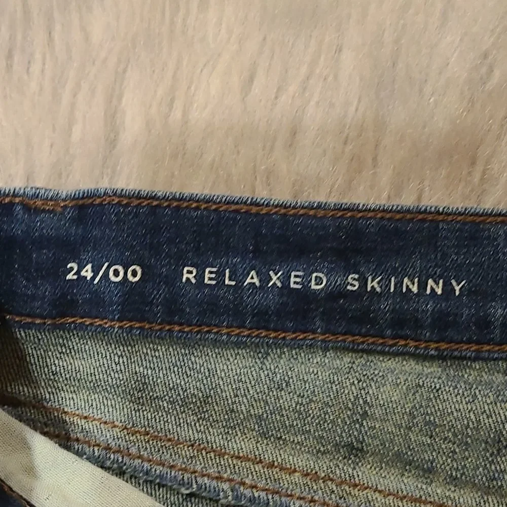 Loft Ann Taylor womens relaxed skinny cuffed ankle‎ jeans size 24